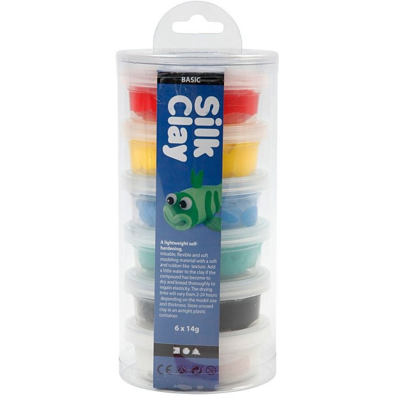 Creativ Company Silk Clay Pâte à modeler 14 g Couleurs assorties 6 pièce(s)