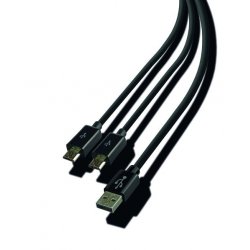 Steelplay JVAPS400040 câble USB 3 m USB 2.0 USB A 2 x Micro-USB B Noir