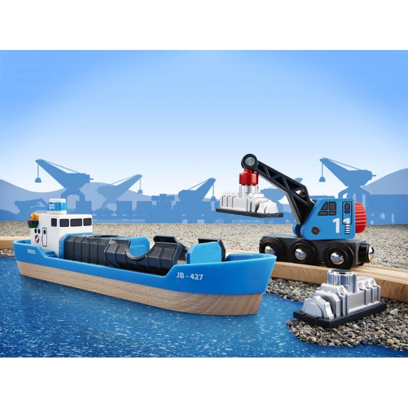 BRIO compatible - Freight Ship and Crane (33534)