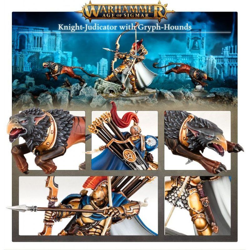 Warhammer AoS - Stormcast Eternals Chevalier-Judicator avec Gryph-dogues