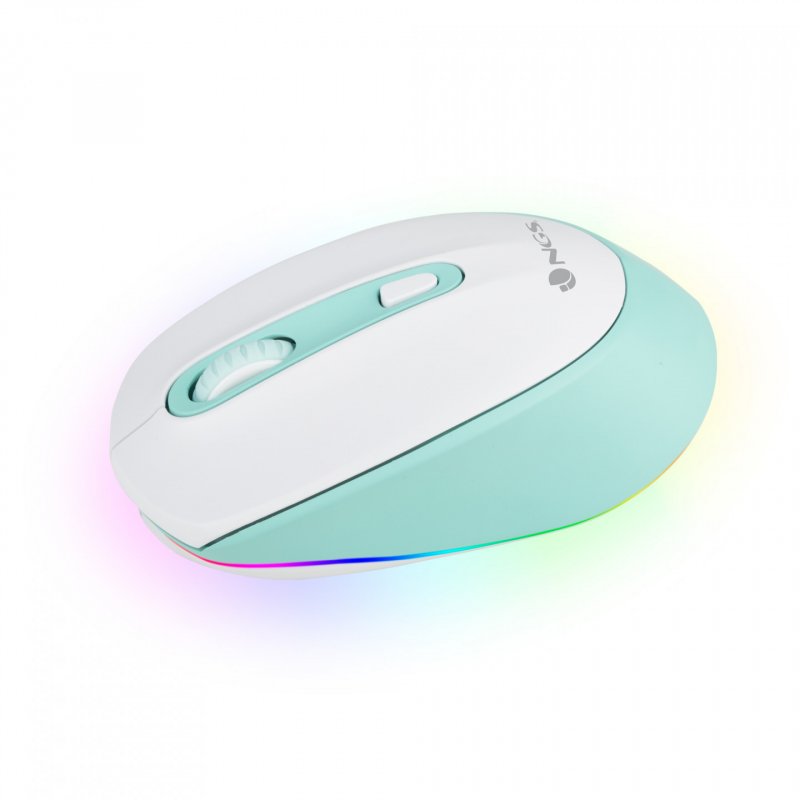 Souris sans fil rechargeable NGS compatible Led SmogMint-RB Multimode (2.4Ghz+Bluetooth) (Blanc/Vert)
