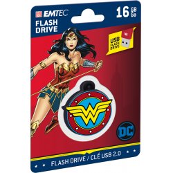 Clé USB 2.0 Emtec compatible Blason DC Comics Wonder Woman - 16Go (Noir)
