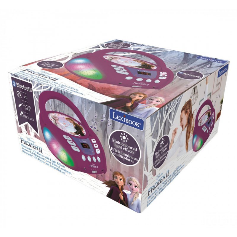 Lexibook compatible - Disney Frozen Bluetooth CD player with Lights  (RCD109FZ)