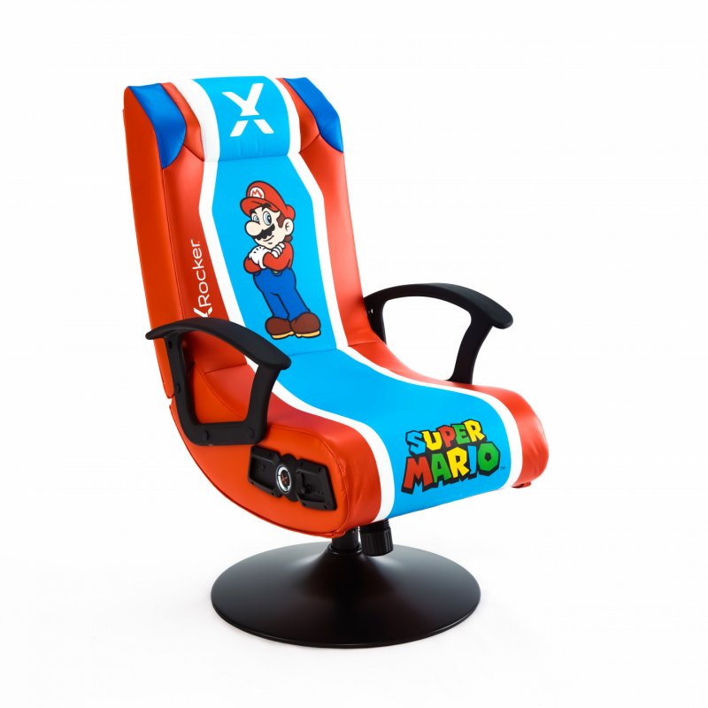 X-ROCKER: Super Mario 2.1 Audio Pedestal Chair - Red/Blue