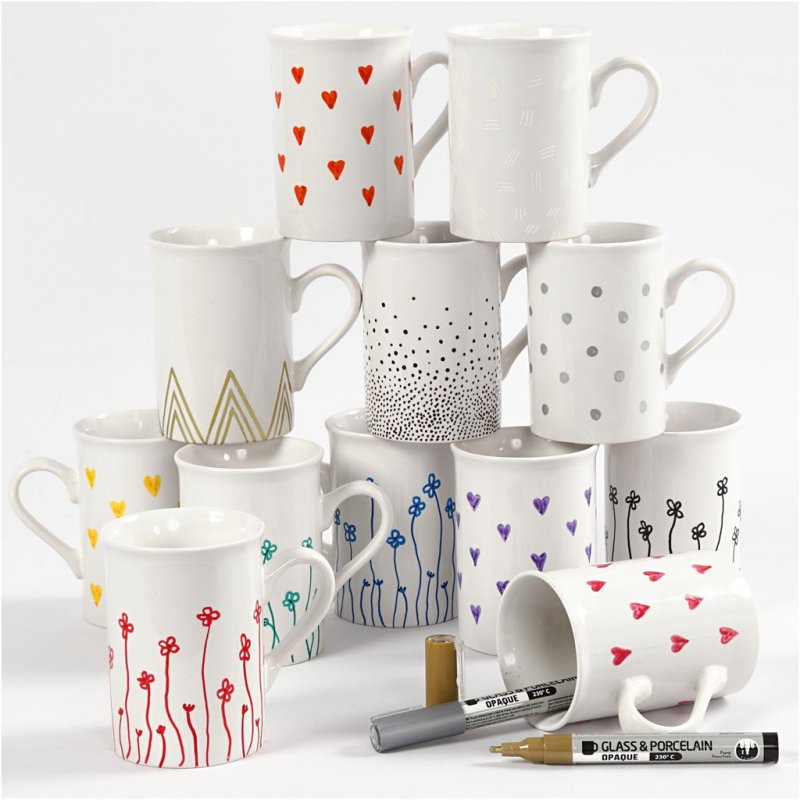 Creativ Company 31334 marqueur 12 pièce(s) Pointe ogive Noir, Bleu, Marron, Or, Vert, Orange, Rose, Violet, Rouge, Arge