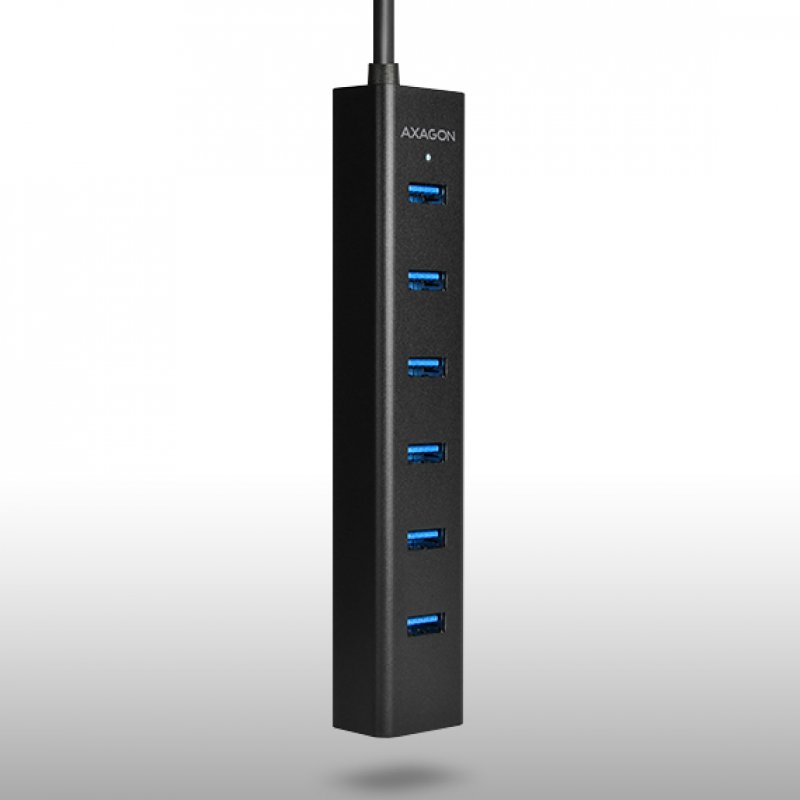 Axagon HUE-SA7BP hub & concentrateur USB 3.2 Gen 1 (3.1 Gen 1) Type-A 5000 Mbit/s Noir