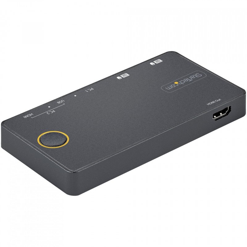 StarTech.com 2 Port Hybrid USB-A + HDMI & USB-C KVM Switch - Single 4K 60Hz HDMI 2.0 Monitor - Compact Desktop and/or La