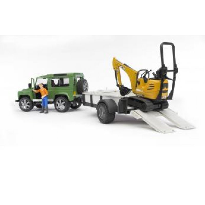 Bruder - Land Rover Defender Station Wagon + JCB Micro Excavator (BR2593)