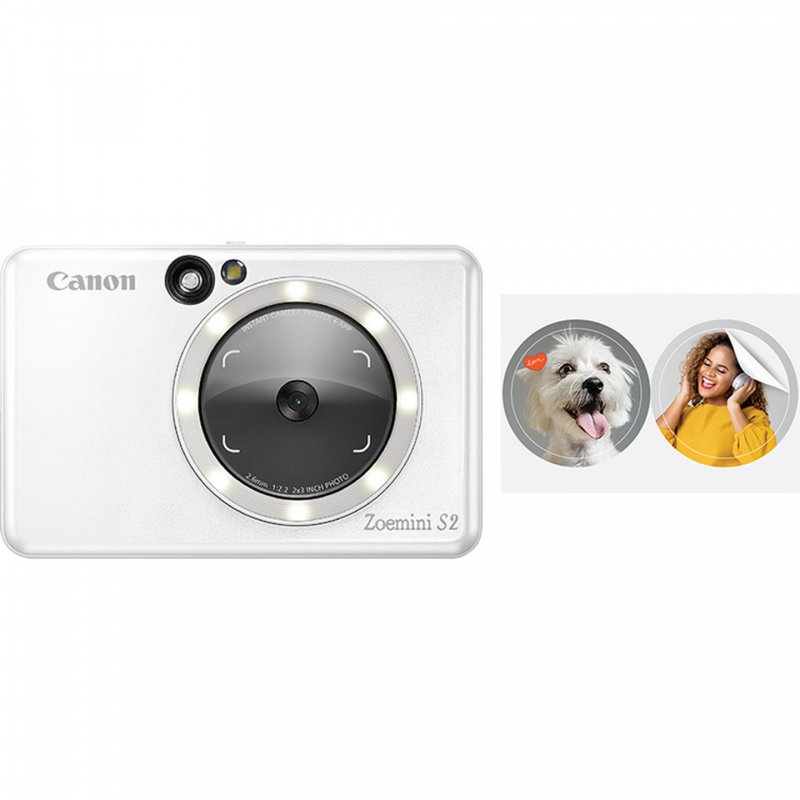 Canon Zoemini S2 Instant Camera Colour Photo Printer, Pearl White