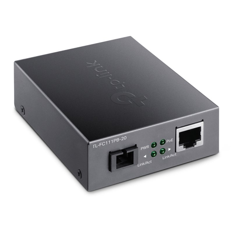 TP-Link 10/100Mbps WDM Media Converter with 1-Port PoE