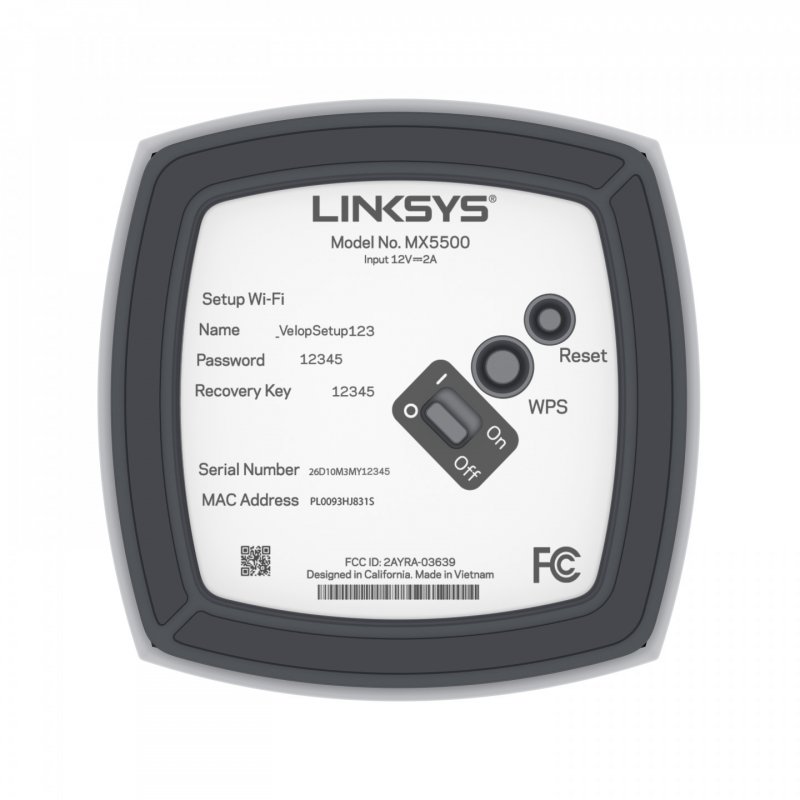 Linksys AX5400 Whole Home Mesh WiFi 6 Dual‑Band System, 2-pack