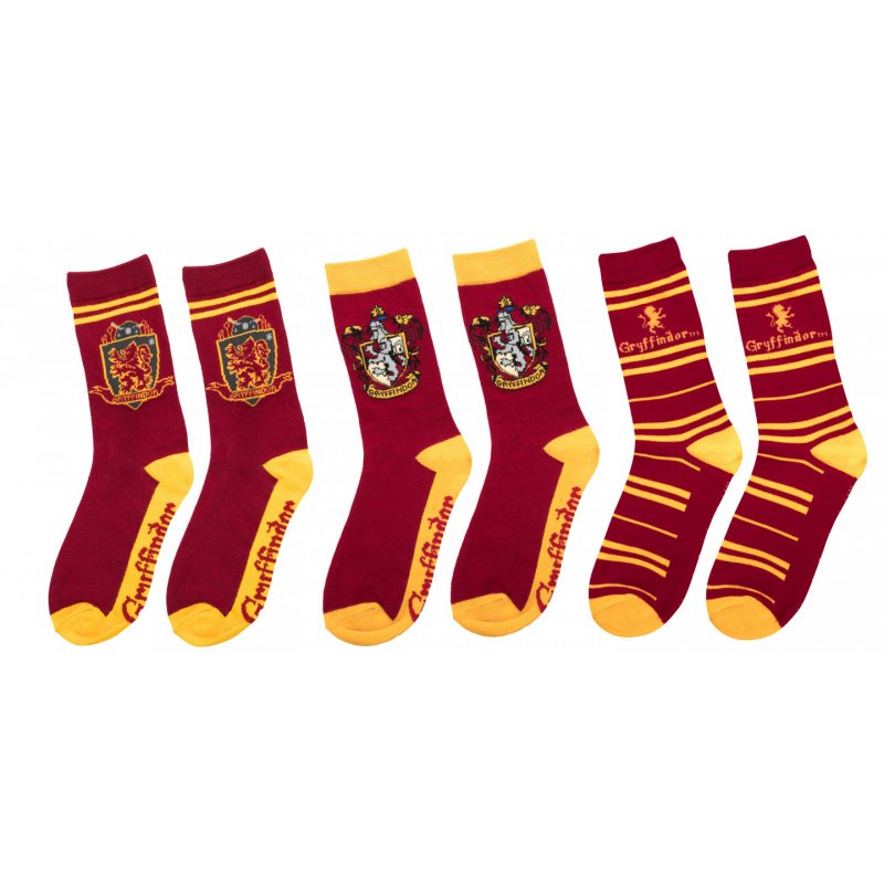 Cinereplicas Set of 3 Gryffindor Socks Unisex Red, Yellow 3 pair(s)
