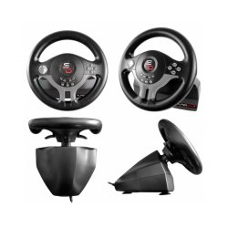 Subsonic SV200 Black, Grey USB Steering wheel + Pedals Nintendo Switch, PC, PlayStation 4, Xbox