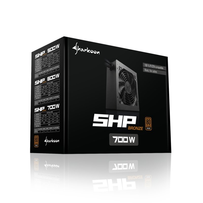 Sharkoon SHP Bronze unité d'alimentation d'énergie 700 W 20+4 pin ATX ATX Noir