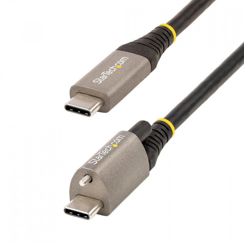 StarTech.com Câble USB C 10Gbps 50cm à Verouillage par Vis Supérieure - Câble USB 3.1/3.2 Gen 2 Type-C - 100W/5A Pow