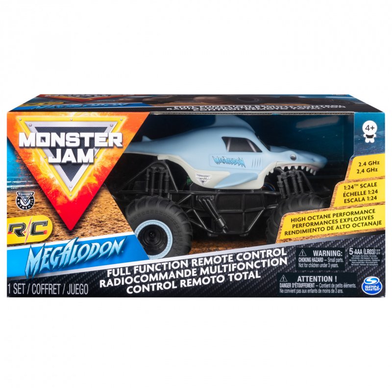 Monster Jam , Megalodon radiocommandé authentique, échelle 1:24, 2,4 GHz, à partir de 4 ans