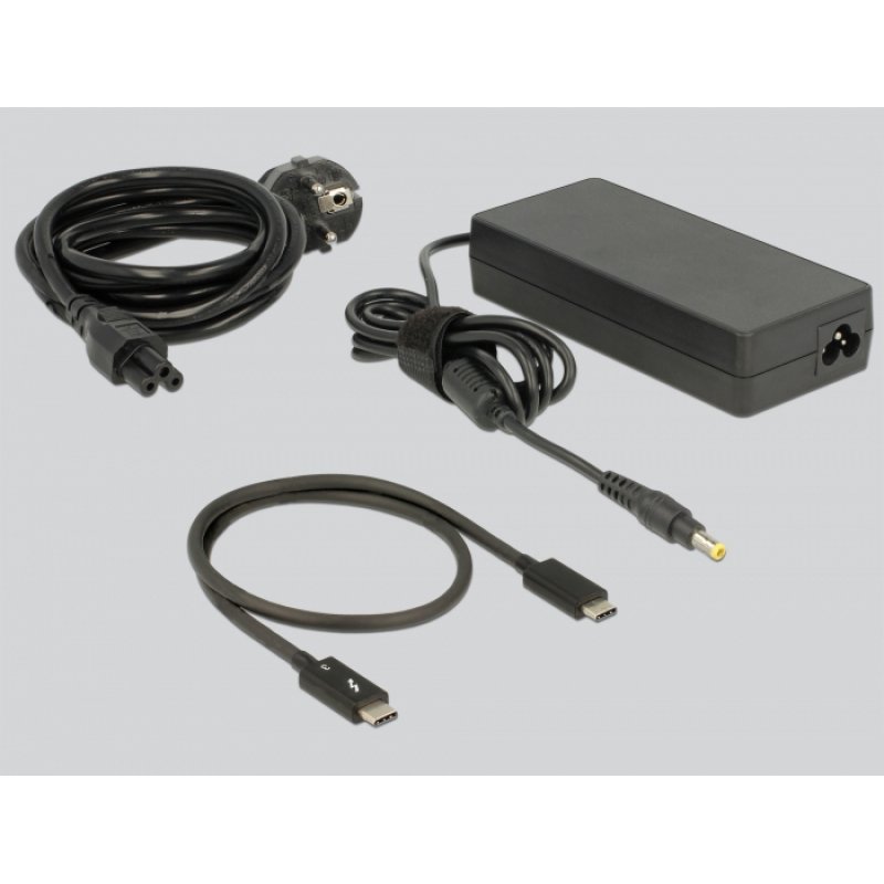 DeLOCK 87725 notebook dock/port replicator Wired Thunderbolt 3 Black, Silver