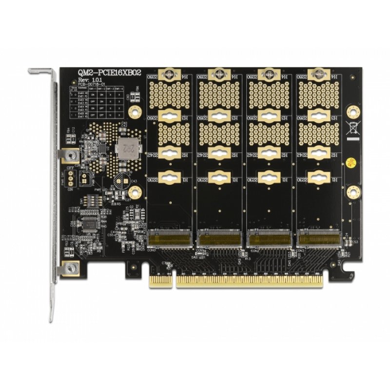 Adap Delock compatible PCI Express x16 Card to 4x NVMe