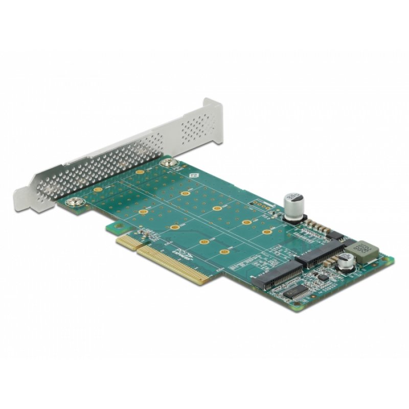 Adap Delock compatible PCI Express x8 Card to 2x NVMe