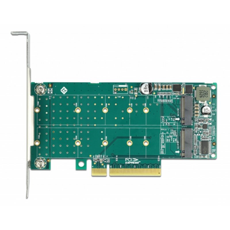 Adap Delock compatible PCI Express x8 Card to 2x NVMe