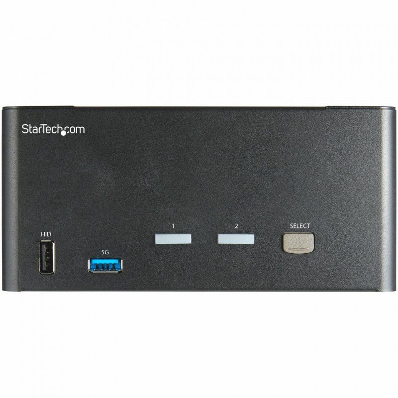 StarTech.com 2 Port Triple Monitor DisplayPort KVM Switch - 4K 60Hz UHD HDR - Desktop DP 1.2 KVM with 2 Port USB 3.0 Hub