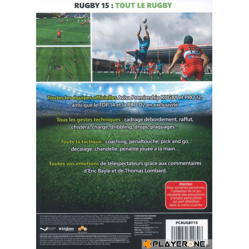 Bigben Interactive Rugby 15 Standard English, Spanish, French, Italian, Dutch, Russian PC