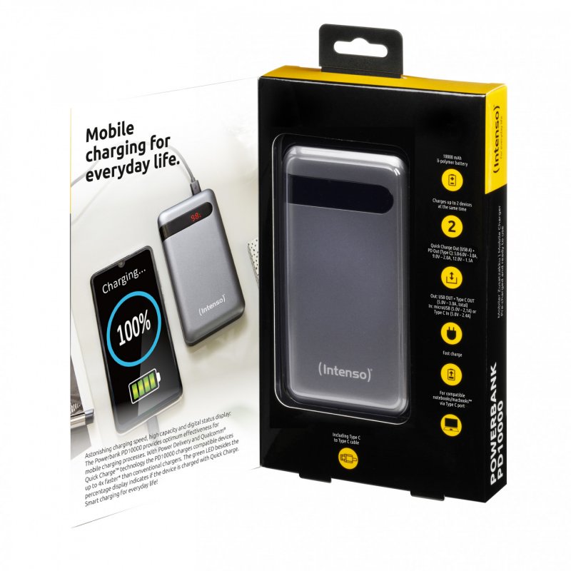 Intenso PD10000 Lithium Polymer (LiPo) 10000 mAh Anthracite