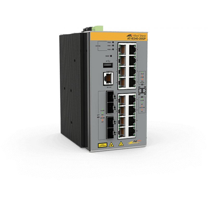 Allied Telesis AT-IE340-20GP-80 Géré L3 Gigabit Ethernet (10/100/1000) Connexion Ethernet, supportant l'alimentation v