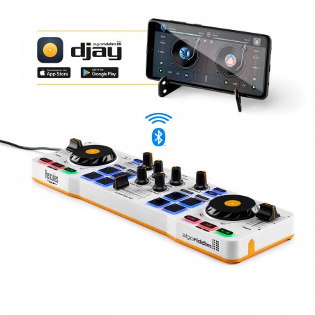 Hercules DJControl Control MIX Bluetooth Pour Smartphone et tablettes ( Andoid e 2 canaux Noir, Blanc, Jaune