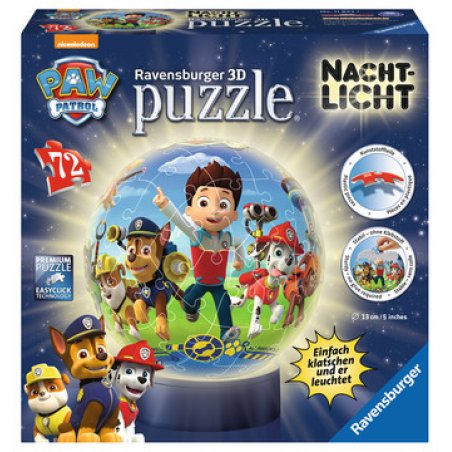 RAV Puzzle-Ball 3D Nachtlicht Paw Patrol | 118427 / 72 Teile
