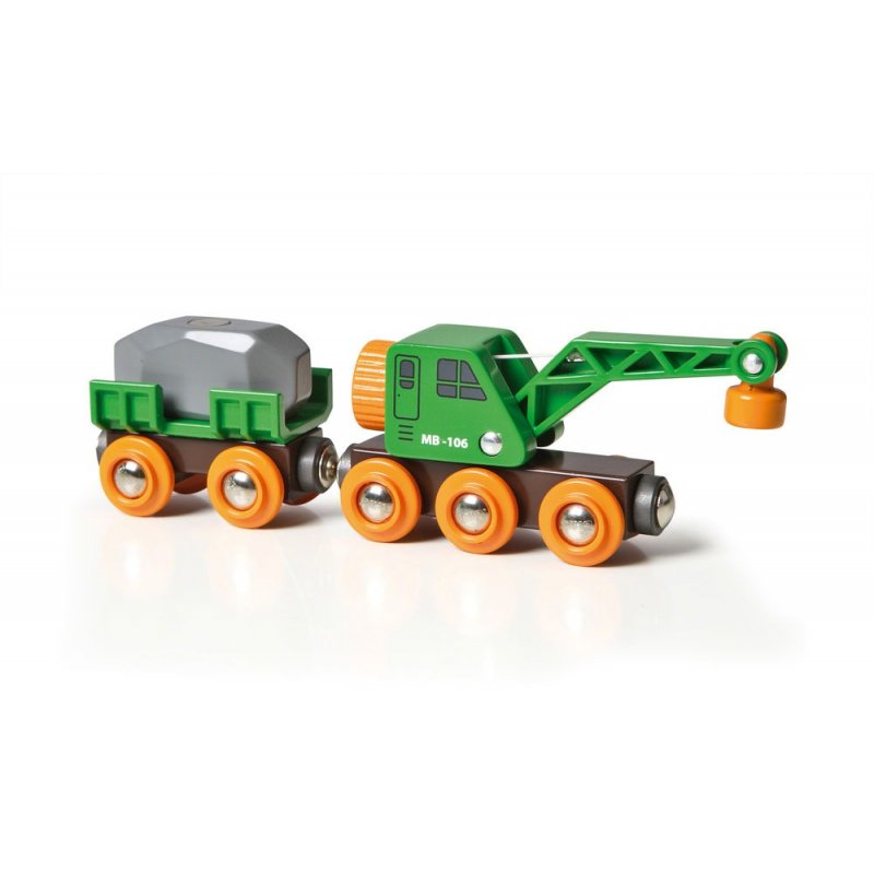BRIO compatible Grüner Kranwagen, Anhänger & Fracht | 33698