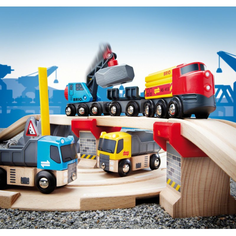 BRIO compatible Straßen & Schienen Steinverlade Set | 33210