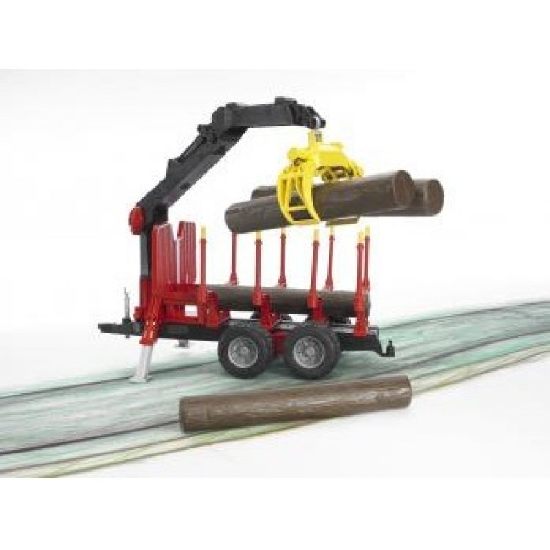 BRUDER Remorque Forestiere Avec Chargeur, Rondins De Bois Inclus