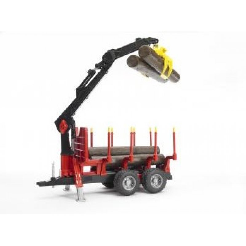 BRUDER Remorque Forestiere Avec Chargeur, Rondins De Bois Inclus