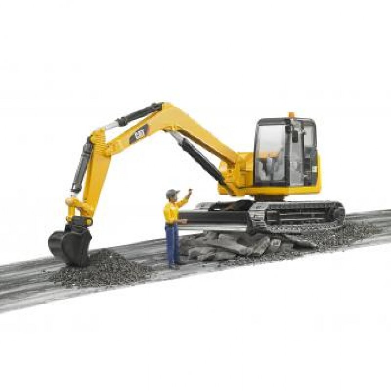 BRUDER Cat Mini Excavator with worker