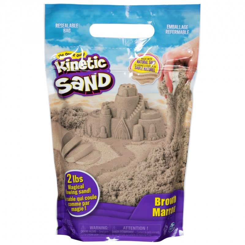 Kinetic Sand , The Original Moldable Sensory Play Sand, Brown, 2 lb. Resealable Bag, Ages 3+