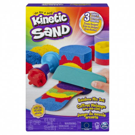 Kinetic Sand SABLE MAGIQUE - COFFRET ARC-EN-CIEL - Transforme à Volonté ce Sable à Magique comme de la Pâte à Model