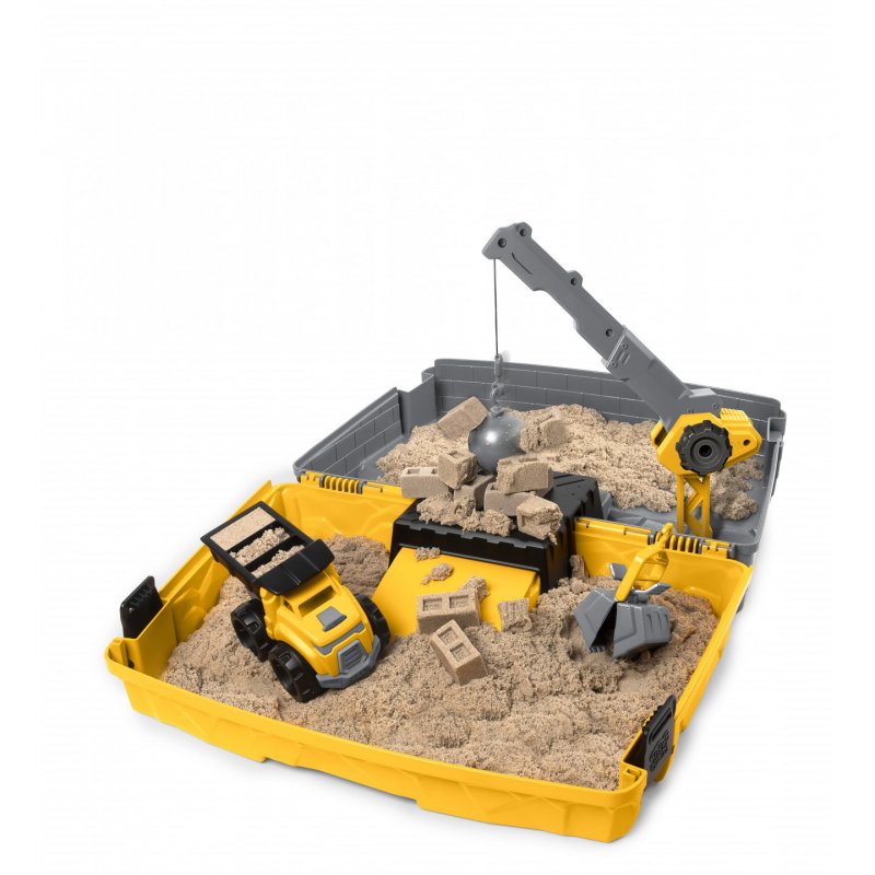 Kinetic Sand SABLE MAGIQUE - MALLETTE DE CONSTRUCTION 907 G + 3 ACCESSOIRES - Emportez Votre Sable À Modeler Partout & 
