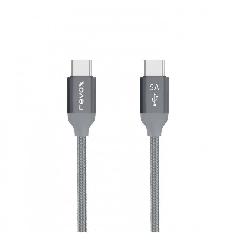 nevox 1653 USB cable 1 m USB 2.0 USB C Grey, Silver