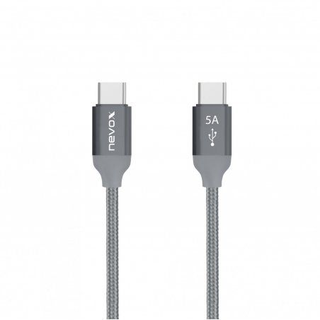 nevox 1653 USB cable 1 m USB 2.0 USB C Grey, Silver