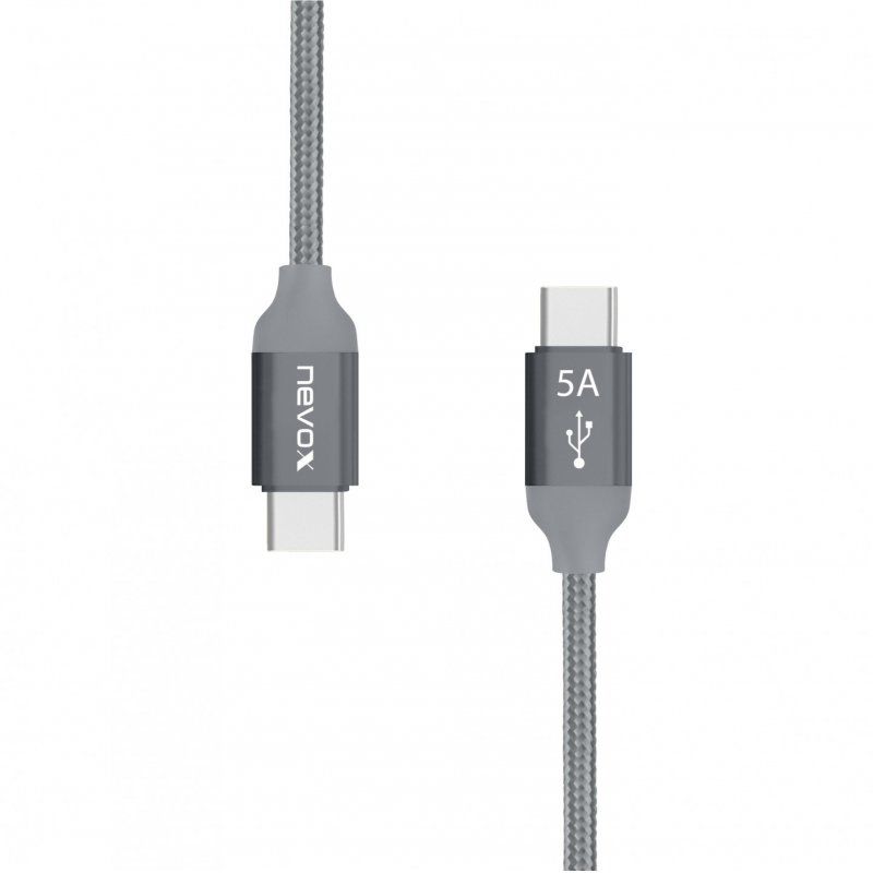 nevox 1653 USB cable 1 m USB 2.0 USB C Grey, Silver