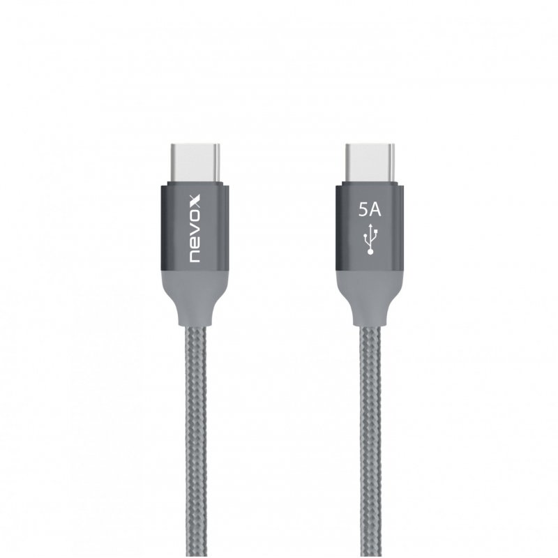 nevox 1654 USB cable 2 m USB 2.0 USB C Grey, Silver