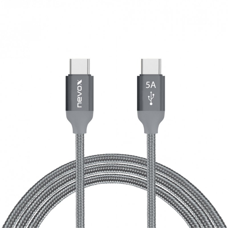 nevox 1654 USB cable 2 m USB 2.0 USB C Grey, Silver