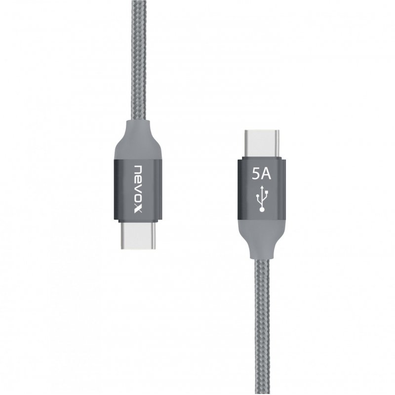nevox 1654 USB cable 2 m USB 2.0 USB C Grey, Silver