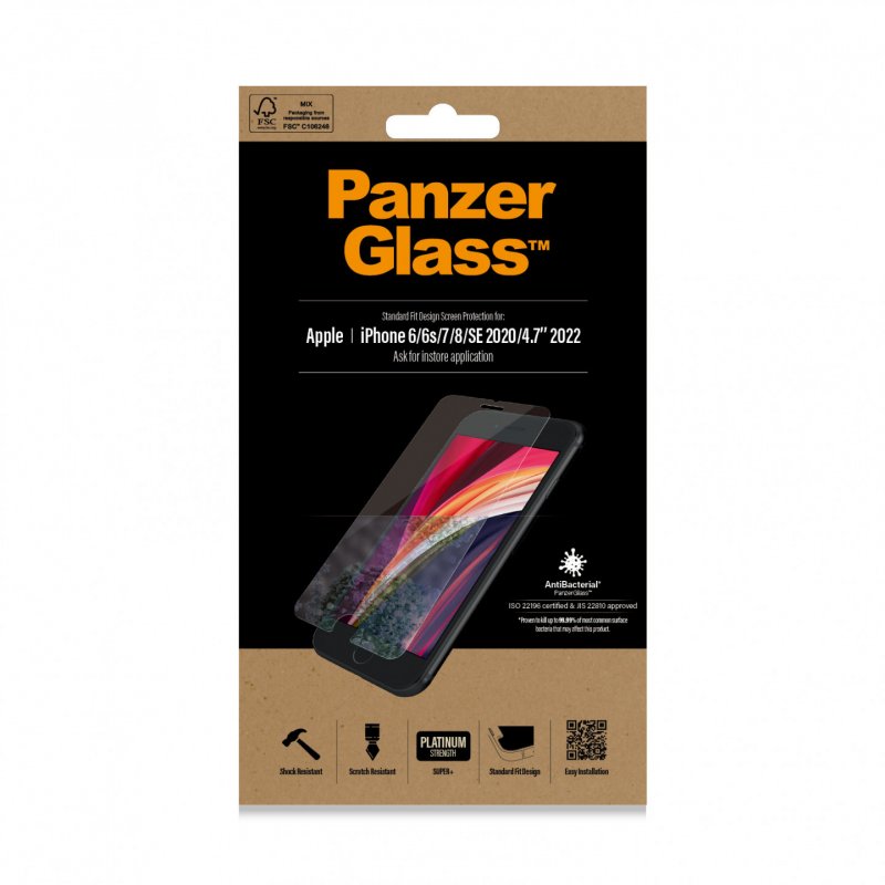 PanzerGlass ™ Screen Protector Apple iPhone 8 | 7 | 6s | 6 | SE (2020/2022) | Standard Fit