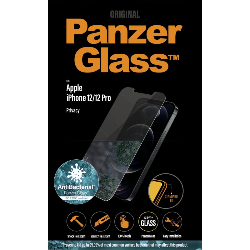 PanzerGlass Privacy        iPhone 12/Pro | antibakteriell - Standardfit