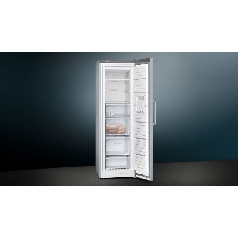 Siemens iQ300 GS36NVIEP congélateur Congélateur vertical Pose libre 242 L E Acier inoxydable