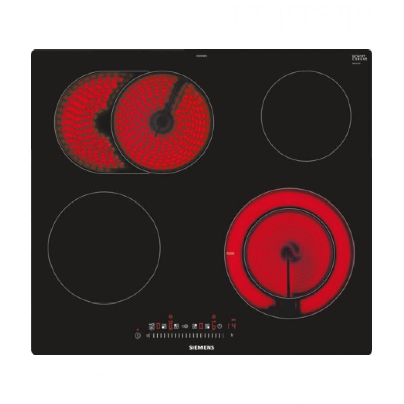 Siemens ET601FNP1E plaque Noir, Acier inoxydable Intégré Céramique 4 zone(s)