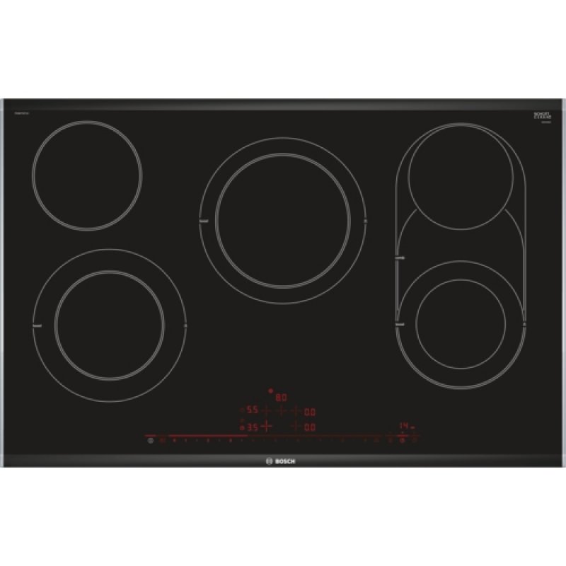 Bosch Serie 8 PKM875DP1D hob Black, Stainless steel Built-in Ceramic 5 zone(s)