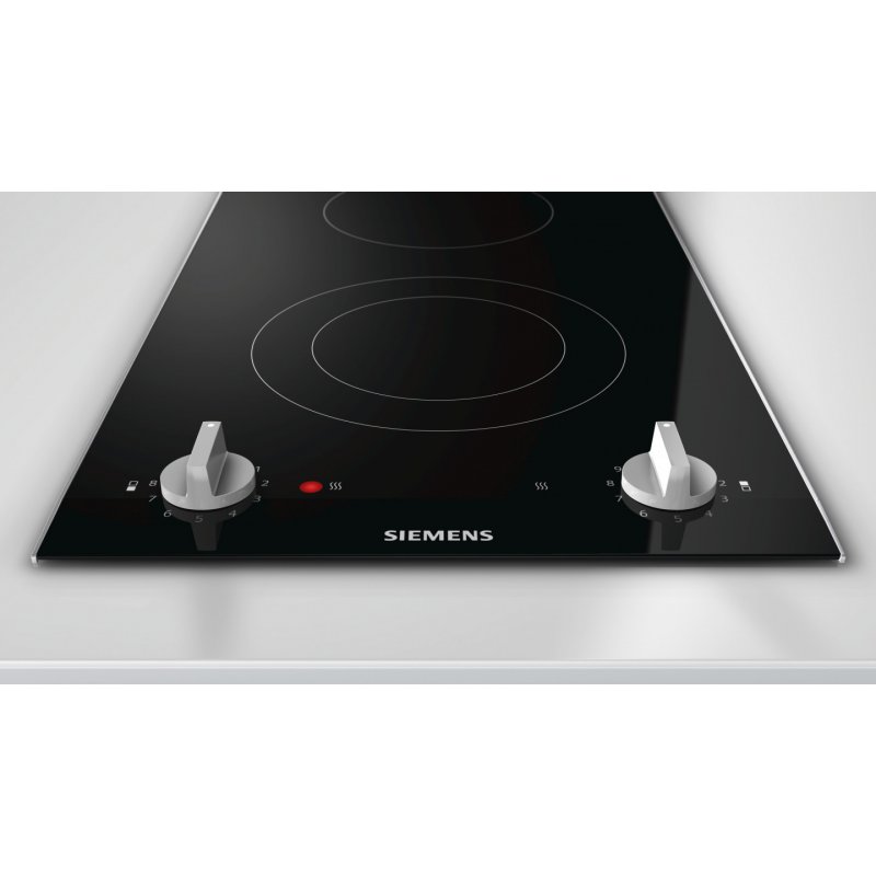 Siemens ET375CFA1E hob Black, Stainless steel Built-in Ceramic 2 zone(s)